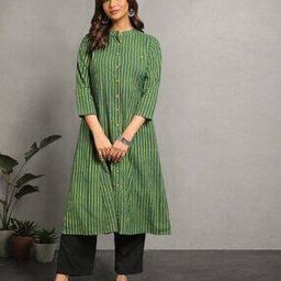 Dye Double Dabu Print Flared Kurta-image-41