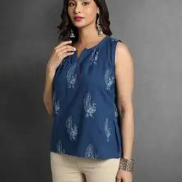 Peacock Print Relaxed Fit Top-image-35