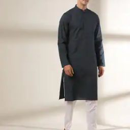 Printed Slim Fit Kurta with Mandarin Collar-image-109