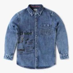 Slim Fit Shirt with Placement Print-picture-49