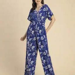 Women Floral Print Jumpsuit with Insert Pockets-image-85