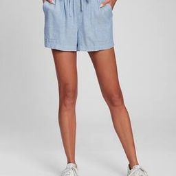 Linen Shorts With Elasticated Drawstring Waist-picture-45
