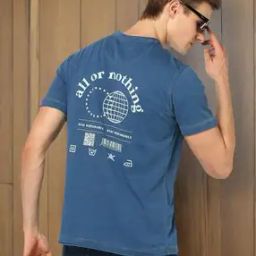 Men Regular Fit Crew-Neck T-Shirt with Brand Print-image-28