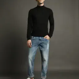Men Heavily Washed Slim Fit Jeans-image-33