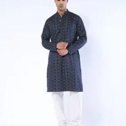 Men Printed Slim Fit Kurta-image-91