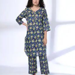 Women Floral Print Straight Kurta & Pants Set-image-75