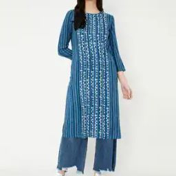 Women Striped Straight Kurta-image-6