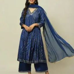Women Floral Print Aliya Kurta Set with Dupatta-image-35