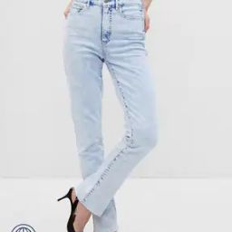 Women Heavy-Wash Vintage Slim Jeans with Slit-image-67