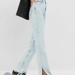 Women Heavy-Wash Relaxed Fit Jeans with Side Slits-image-57