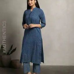 Dabu Print Straight Kurta with Insert Pockets-picture-9