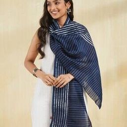 Women Regular Fit Stripes Stole-image-10
