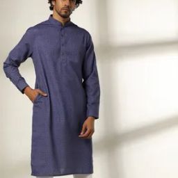 Micro Print Slim Fit Kurta-picture-13
