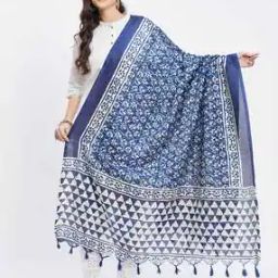 Floral Print Dupatta with Tassels-6