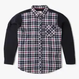 Boys Checked Regular Fit shirt with Patch Pocket-image-72