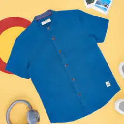 pantaloons junior Boy Regular Fit Mandarin-Neck Shirt-picture-9