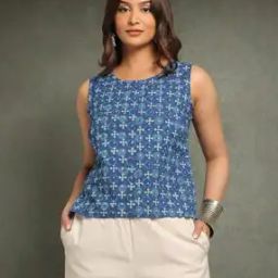 Dyed & Double Dabu Print Tailored Fit Top-picture-7