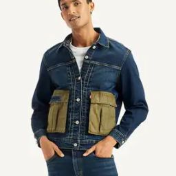 levi's Men Regular Fit Denim Jacket with Flap Pockets-picture-4