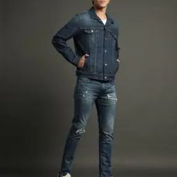 Men Lightly Washed Regular Fit Trucker Jacket-image-73