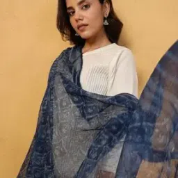 Women Cotton Silk Blend Dupatta  -image-14