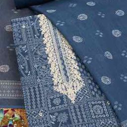  Women Ethnic Motif Unstitched Dress Material-image-47
