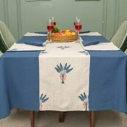 Set of 6 Floral Print Table Cover & Napkin Set-image-24