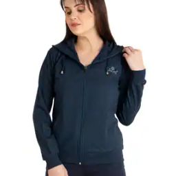 Zip-Front Ribbed Hems Hooded Jacket-picture-24