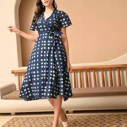 deckedup Women Polka-Dot Print Wrap Dress-picture-39