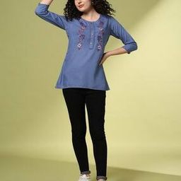 Women Embroidered Relaxed Fit Tunic-picture-19