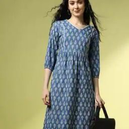 Women Leaf Print A-Line Dress-image-72