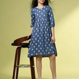 acai Women Floral Print A-Line Dress-picture-46