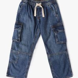 Boys Lightly Washed Baggy Fit Cargo Jeans-picture-48