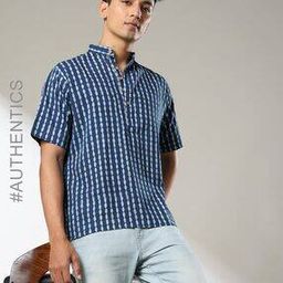 Handblock Print Natural Hand-Dyed Cotton Short Kurta-picture-28