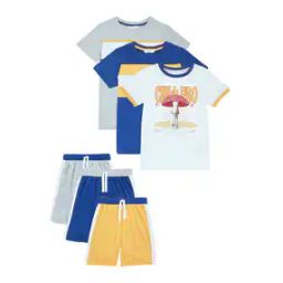 Pack of 3 Typographic Print Shorts & T-shirt Set-picture-7