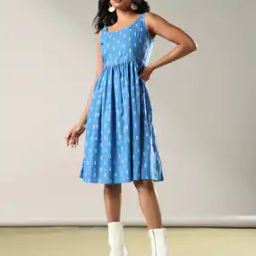 Women Floral Print Cotton A-Line Dress-picture-0