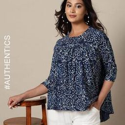 Handblock Print Cotton Flared Top-image-16