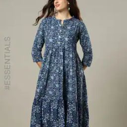 Women Floral Print Cotton Tiered Dress-image-41