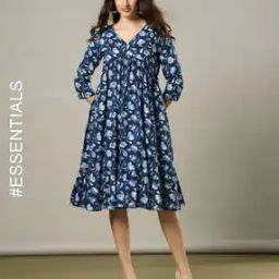 Women Floral Print Cotton Tiered Dress-image-102