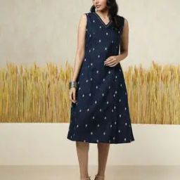 Women Geometric Print A-Line Dress with Insert Pocket-image-52