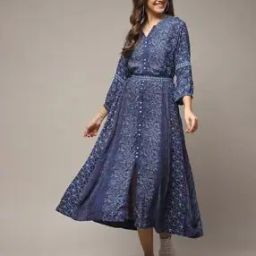Women Floral Print A-Line Dress-image-58