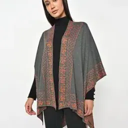 Floral Knit Poncho Shrug-33