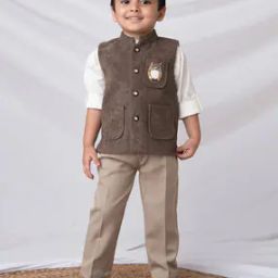 Embroidered Waistcoat Pants Set-image-68