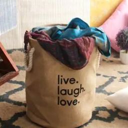 Typographic Print Foldable Laundry Bag-18
