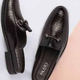 Men Croc-Embossed Mules with Metal Accent-image-75