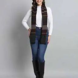 Women Striped Pattern Scarf-image-21