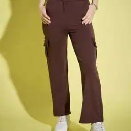 Women High-Rise Straight Fit Flat-Front Cargo Pants-image-59
