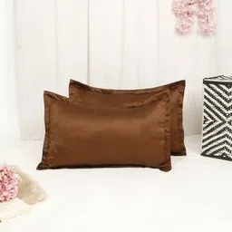 Set of 2 Silky Satin with Flange Border Pillow Cover  -image-14
