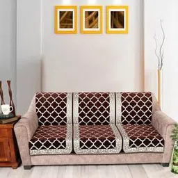 nendle Geometric Pattern 3-Seater Velvet Sofa Cover-picture-22