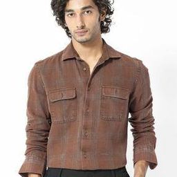 Men Checked Slim Fit Shirt with Flap Pockets-image-18