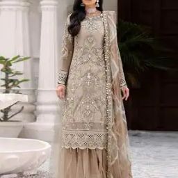 kaleesha fashion Women Embroidered 3-Piece Semi-Stitched Dress Material-picture-9